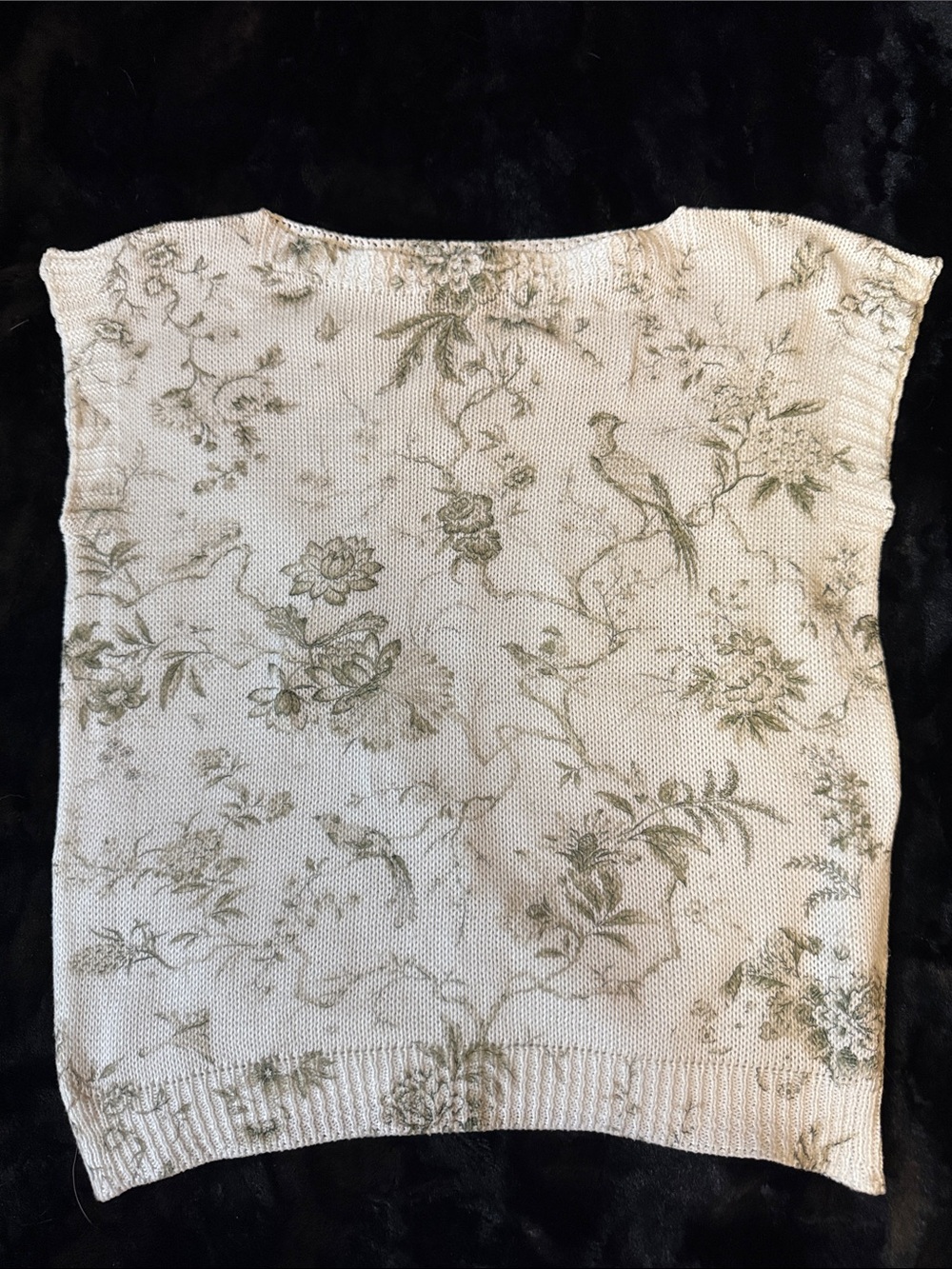 Cream Floral Knit Women's Sweater Top